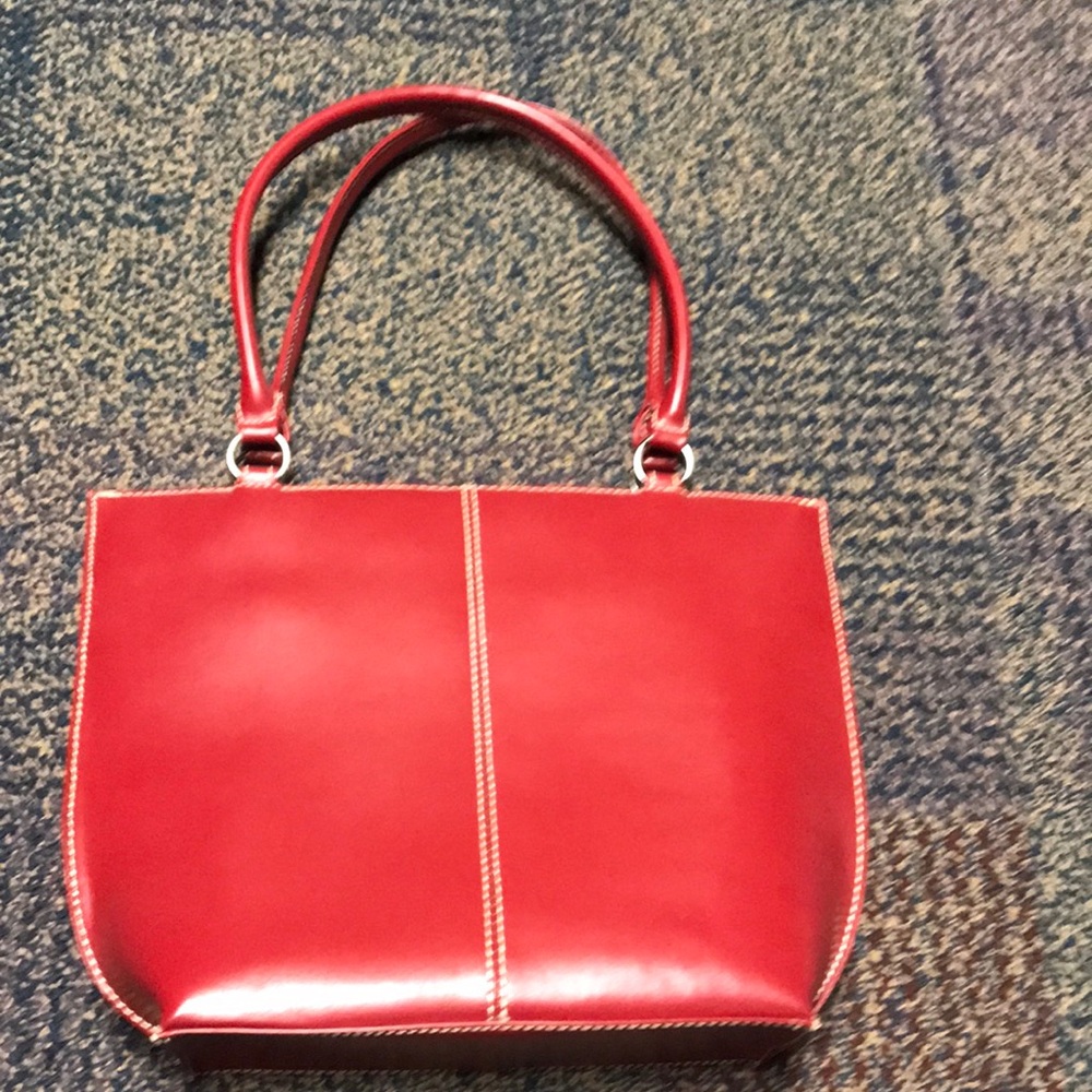 Wilson Leather Women’s Red Leather Tote/Computer Bag